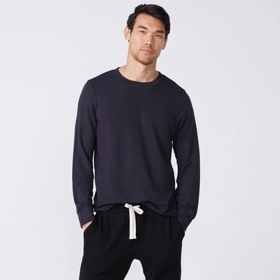 Monrow Supersoft Crew Neck Sweatshirt In Faded Black