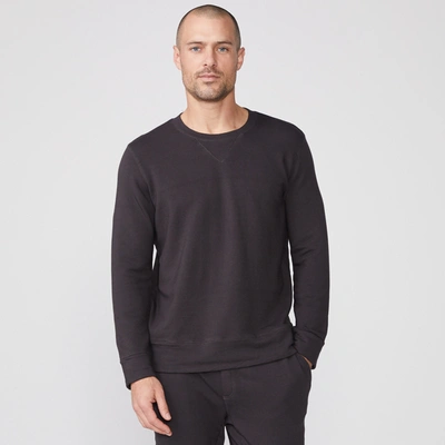 Monrow Supersoft Fleece Crew Neck Sweatshirt In Faded Black
