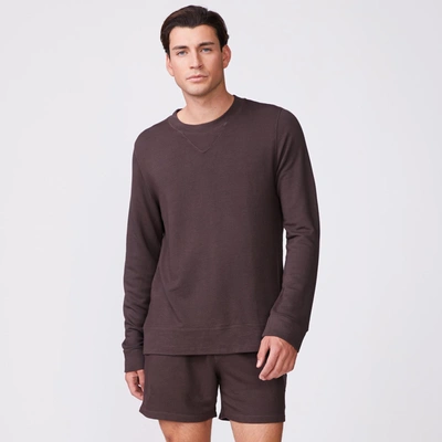 Monrow Supersoft Fleece Crew Neck Sweatshirt In Cocoa