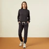 Monrow Supersoft Fleece Girlfriend Sweats In Faded Black