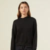 Monrow Supersoft Fleece V-neck Sweatshirt In Black