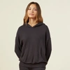 Monrow Supersoft Fleece Slouchy Pullover In Faded Black