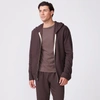 Monrow Supersoft Fleece Zip Up Hoody In Cocoa