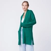 Monrow Supersoft Sweater Knit Cardigan In Dark Ivy