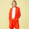 Monrow Supersoft Sweater Knit Cardigan In Electric Coral
