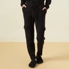 Monrow Supersoft Sweater Knit Cargo Jogger In Black