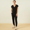 Monrow Supersoft Wrapped Jumpsuit In Black