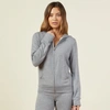 Monrow Supersoft Zip Up Hoody In Dark Heather
