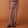 Monrow Marled Wide-leg Lounge Pants In Pomegranate