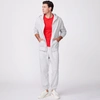 Monrow Zip Up Hoody In Heather Grey
