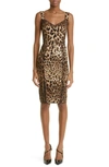 Dolce & Gabbana Leopard-print Cady Corset-style Midi Dress In Light Brown