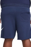 Nike Men's Club Alumni French Terry Shorts In Midnight Navy/white/white