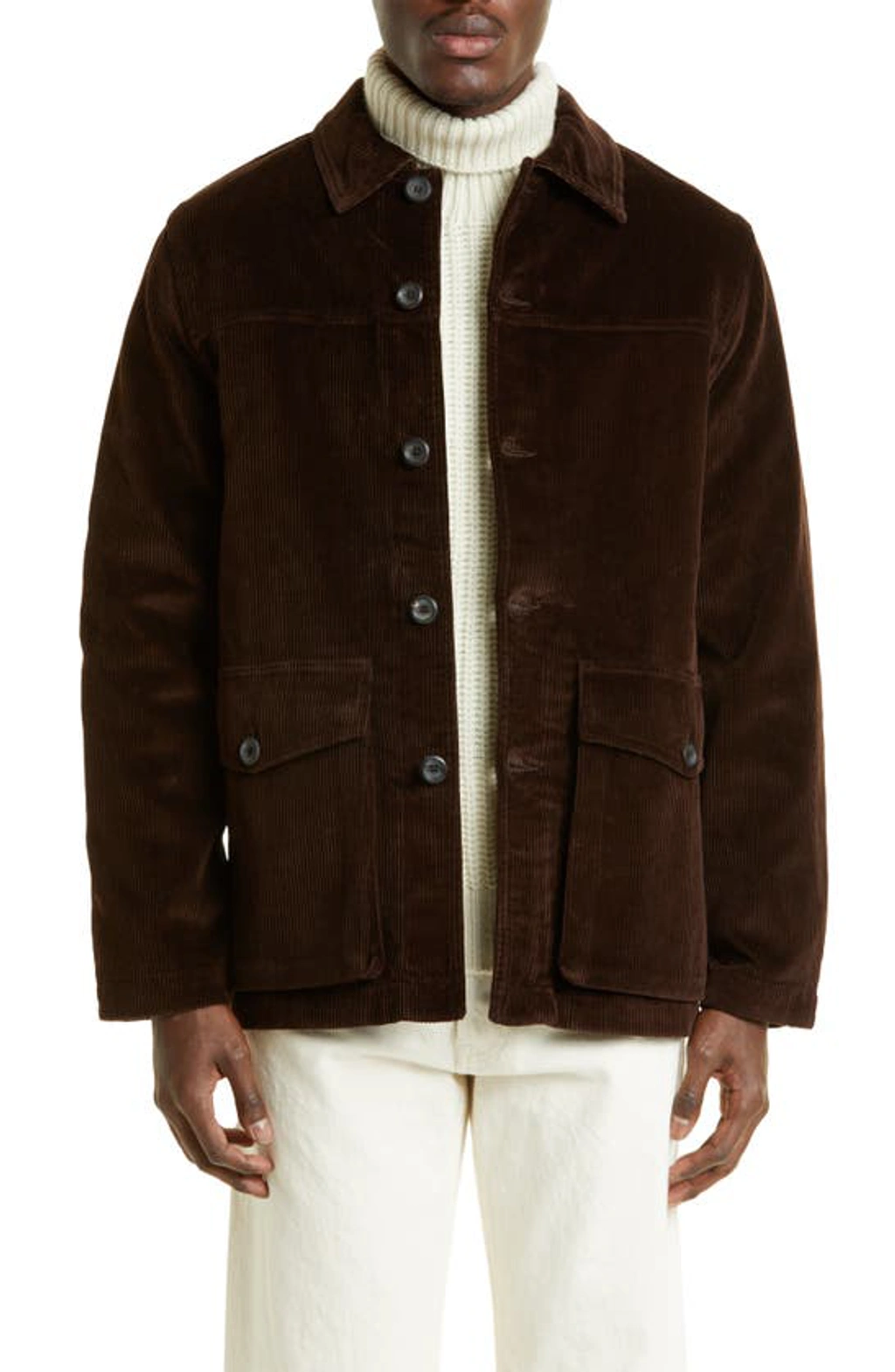Drake's Corduroy Donkey Chore Coat In Brown | ModeSens
