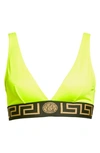 Versace Triangle Bikini In Acid Yellow Black