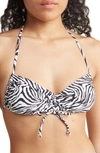 VYB VYB TOMMIE ZEBRA STRIPE BANDEAU BIKINI TOP