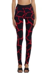 Dolce & Gabbana Giraffe Printed Technical Jersey Leggings In Black Print