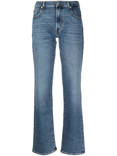 7 For All Mankind Ellie Straight-leg Mid-rise Jeans In Blue