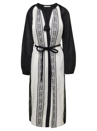 Tory Burch Embroidered Caftan In Black