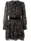 Marc Jacobs Belted Polka-dot Chiffon Mini Dress In Nero Multi