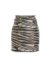 Balmain Hw Butonned Lurex Zebra Short Skirt In Multicolor