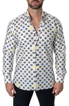 Maceoo Fibonacci Regular Fit Skullcircle White Button-up Shirt In White