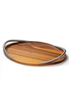 Nambe Braid Serving Tray In Brown