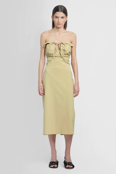 Jacquemus Woman Green Dresses In Brown