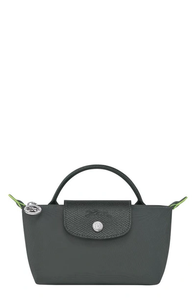 Longchamp Le Pliage Green Cosmetic Case In Graphite