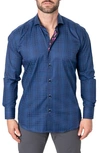 Maceoo Einstein Repeat Square Contemporary Fit Button-up Shirt In Blue