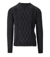Bob Alfie Anthracite Grey Blue Crewneck Jumper In Black