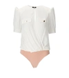 Elisabetta Franchi Ivory Viscose Blend Bodysuit In Ivory