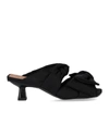 Ganni Black Heeled Mule With Bows In Black