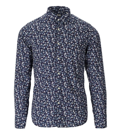 Gmf 965 Blue Floral Shirt