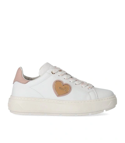 Love Moschino White Pink Sneaker With Logo
