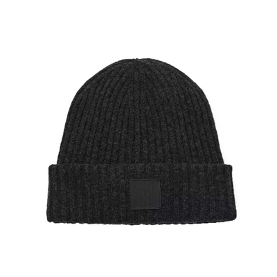 Marc Jacobs Gray Ribbed Beanie In 015 Charcoal
