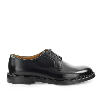 DOUCAL'S DOUCAL'S  BLACK LEATHER DERBY LACE UP
