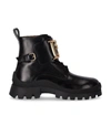 Dsquared2 30mm D2 Statement Leather Combat Boots In Black