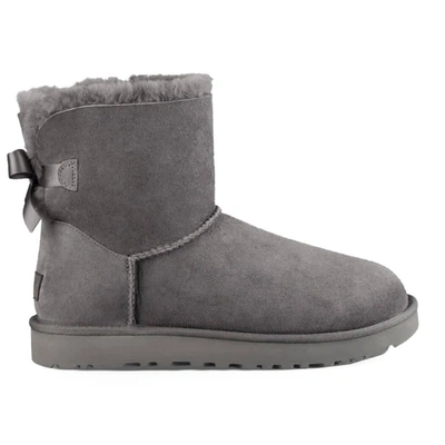 Ugg Mini Bailey Bow Ii Genuine Shearling Bootie In Grey