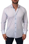 Maceoo Einstein Micropattern Stretch Contemporary Fit Button-up Shirt In White