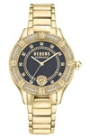 Versus Versace Canton Road Crystal Bracelet Watch, 36mm In Yellow Gold