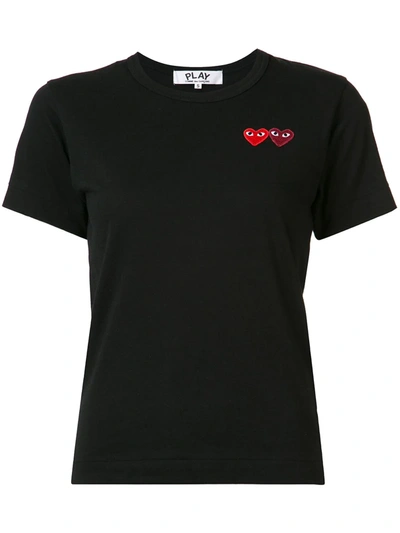 Comme Des Garçons Play Comme Des Garcons Play Black And Red Double Hearts T-shirt