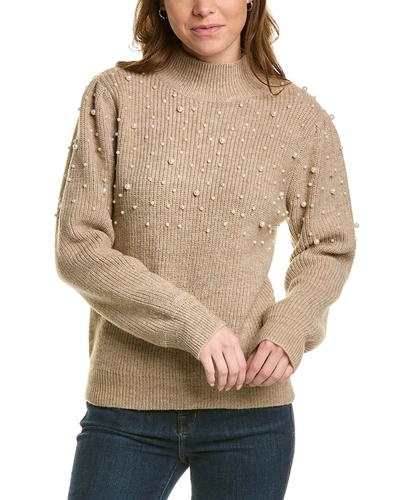 Anna Kay Pearl Bead Wool-blend Sweater In Brown