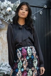 Eva Franco Josefina Blouse In Onyx In Black