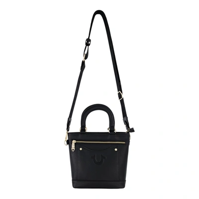 True Religion Mini Tote With Horseshoe Zipper Pull In Black