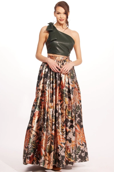 Eva Franco Anova Skirt In Glitter Bloom In Brown