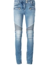 BALMAIN SKINNY BIKER JEANS,5356351N11969997