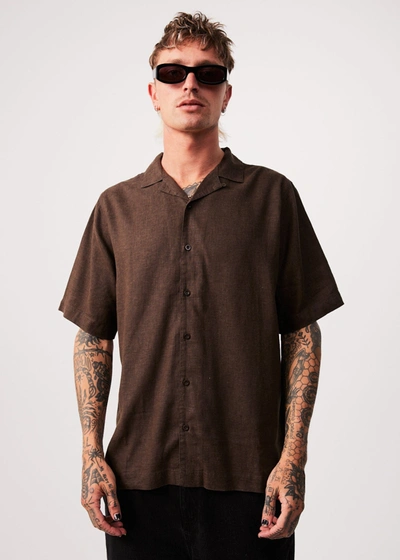 Afends Hemp Cuban Short Sleeve Shirt In Brown