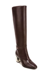 Franco Sarto Katherine Womens Faux Leather Wide Calf Knee-high Boots In Brown