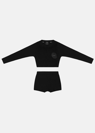 Team Wang Design Balloon Top And Shorts Set In Black