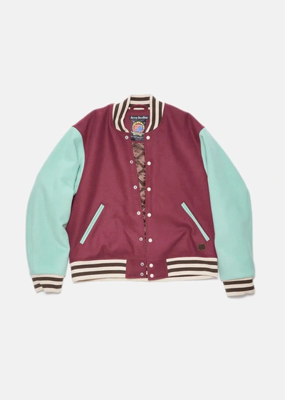Acne Studios College Jacket In Wine Red